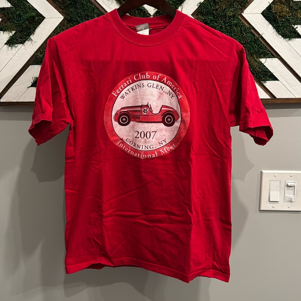Retro Ferrari Club of America T-Shirt - Red (Medium)